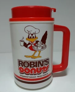 Vintage Robin's Donuts Thermos/Flask ~ RARE ~ VGC - Picture 1 of 7