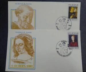 SOBRES PRIMER DIA FDC BÉLGICA 1980. EUROPA CEPT. PERSONAJES - Imagen 1 de 1