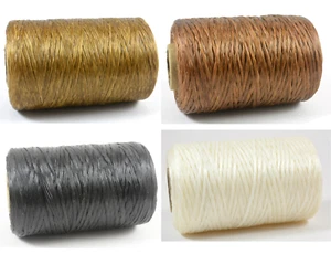 Pack of 4 Kulay White Artificial Sinew Waxed Flat Polyester Thread - Picture 1 of 8