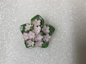 Cara China Pink Forget Me Not Brooch Pin Staffordshire Made In England - Picture 1 of 11