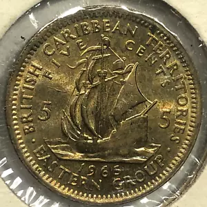 1965 British Caribbean Territories 5 Cent Foreign Coin #1858 - Picture 1 of 2