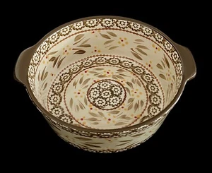 Temptations Old World Brown 9” Round Handled Baker 1.5 qt Casserole Baking Dish - Picture 1 of 8