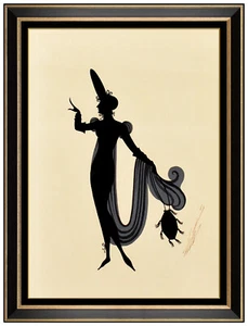 Erte Original Costume Dress Design Gouache Painting Fashion Hand Signed Art Deco - Picture 1 of 6