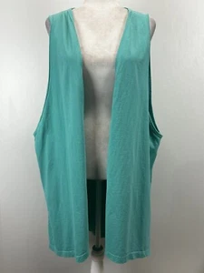 Liz & Jane Cotton Open Front Vest Small Medium Lagenlook Oversized - Picture 1 of 7