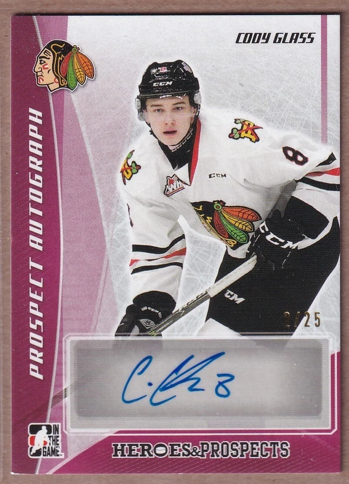 2016-17 ITG Heroes and Prospects Autographs Red #PACG1 Cody Glass AUTO /25 - Image 1 of 2