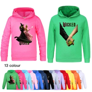 Boys Girls Wicked Print Hoodies Longsleeve Sweatshirt Kids Jumper Pullover 2-13Y - Picture 1 of 50