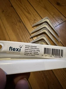 Flexi London Brackets White 125mm 5" to 100mm 4" - Shelving Bracket x 6 - Picture 1 of 2