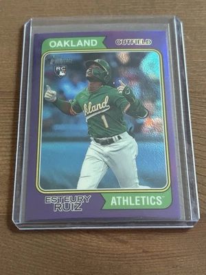 2023 Topps Heritage High Number - Esteury Ruiz #569 Chrome Purple Refractor (RC) - Image 1 of 2