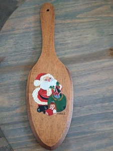 Papá Noel pintado a mano sobre paleta de madera - Imagen 1 de 9