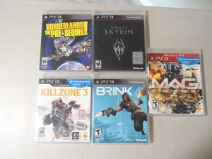 Lot of 5 + Playstation 3 PS3 Skyrim - KILLZONE BRINK MAG BORDERLANDS CIB TESTED - Picture 1 of 5