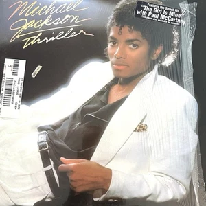 Michael Jackson Thriller Vinyl LP (1982) QE 38112 SHRINK w/HYPE STICKER VG+/EX - Picture 1 of 5