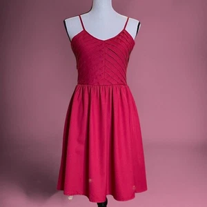 Ya Los Angeles Red Spaghetti Strap Skater Dress Size M Ballet Core Party - Picture 1 of 10