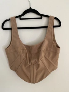 New MOSSMAN Womens Beige Top Zip Eyelet Lined S 10 - Picture 1 of 8