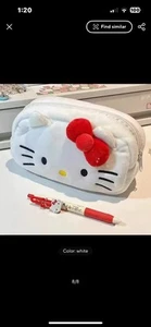 Hello Kitty Plüsch Kosmetiktasche Aufbewahrung für Kosmetik Reisen - Bild 1 von 3