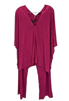Juego de Pijama NATORI Tejido Fucsia Mezcla Modal Luxe Shangri La Caftan, M, Nuevo $150 Foto 1 de 4