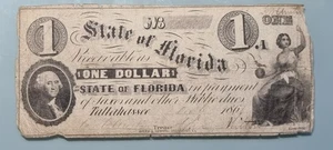 Moneda obsoleta - 1 dólar 1861 El estado de Florida Tallahassee #96307 - Imagen 1 de 2