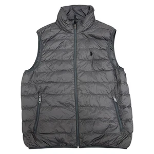 Polo Ralph Lauren Puffer Gilet Jacket Down Lightweight Winter Grey Mens Medium - Picture 1 of 7
