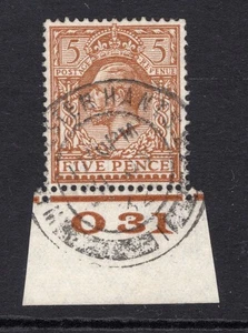 1924 5d BRAUN BLOCK CYPHER SEHR SCHÖN GEBRAUCHT KONTROLLE (O31) EINZELN. SG 425 - Bild 1 von 1