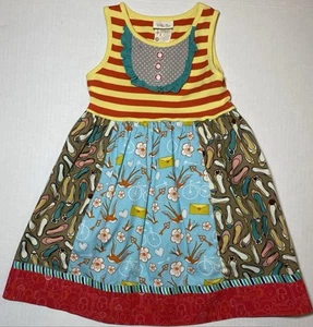Matilda Jane Ode to Shoes Tank Dress Girls It's A Wonderful Parade Size 4 READ - Picture 1 of 5