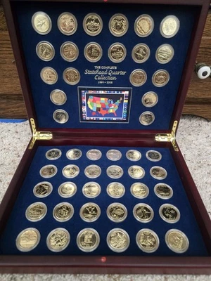 1999-2008 Complete State Quarters Collection Gold Plated 50 Coin Set - Image 1 of 4