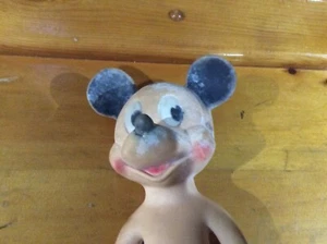 Mickey Mouse Vintage Sun Rubber Co Squeeze Doll 10 3/4" Tall 1940/50's - Picture 1 of 4