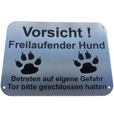 Warnung vor dem Hund Vorsicht bissiger Hund Warnschild Gravur Schild