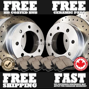 P1024 FIT 2006 2007 2008 2009 2010 GMC SIERRA 2500 HD Brake Rotors Ceramic Pad - Picture 1 of 6