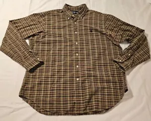 Polo Ralph Lauren Men's LS Button Down Shirt Classic Fit Size L Brown Plaid - Picture 1 of 6