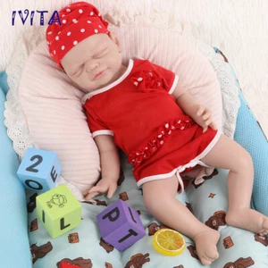IVITA 21'' Silicone Reborn Infant Eyes Closed Sleeping Girl Soft Silicone Doll - Picture 1 of 12