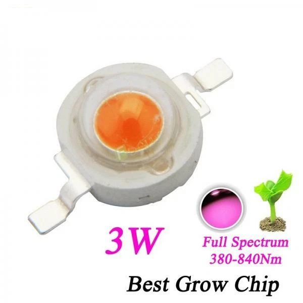 Chip emisor LED de espectro completo de crecimiento de 3W 380-840nm 700mA Epistar alta potencia