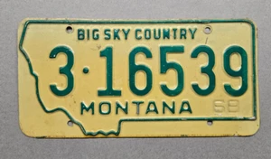 🐾 1968 MONTANA "PASSENGER" LICENSE PLATE (3-16539) YELLOWSTONE COUNTY - Picture 1 of 2