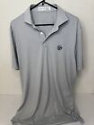 Holderness Bourne Polo Shirt Mens Large White Striped Embroidered Performance