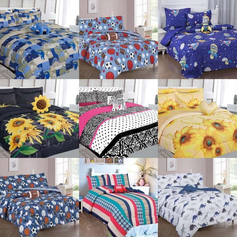 1 BED SET COMFORTER DESIGNS BOYS & GIRLS / TEENS SHEET PILLOW CASES & FURRY TOY - Image 1 of 1