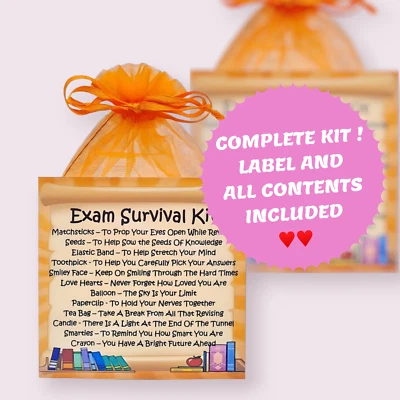 ALTERNATIVE SENTIMENTS Exam Survival Kit ~ Unique Fun Novelty Good Luck Gift & Greetings Card