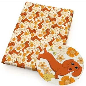 Weiner dog FAUX LEATHER SHEET 8" x 12" 1264184 Dog Dachshund SMOOTH TEXTURE - Picture 1 of 2