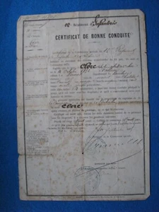 French Army Infantry certificate 1875 - Picture 1 of 3
