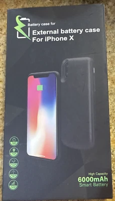 Чехол-аккумулятор для iPhone X и XS, 6000 мАч + протектор экрана (НИКОГДА НЕ ЗАКАНЧИВАЕТСЯ) - Изображение 1 из 4