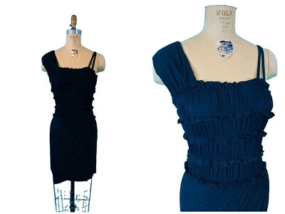 Vestido Feminino LeifNotes Sarong Extra Pequeno Anthropologie Preto Ampulheta Elástica - Imagem 1 de 4