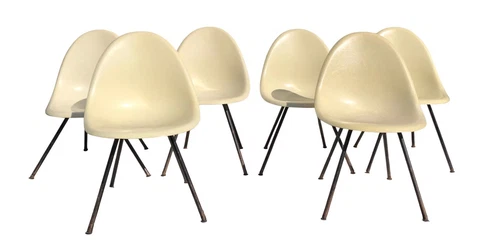 Set of Six Solomon Fingerhut and George Carlton Fiberglass Side Chairs Circa 195 Cover
