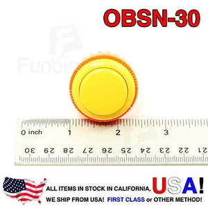 Sanwa Denshi Original OBSN-30 AMARILLO Botón Tornillo Tipo Seguro JAMMA - Imagen 1 de 9