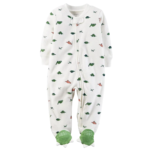 Pijama Carter's Terry Pies Dormir y Jugar Talla 6 Meses Patrón Dinosaurio y Pies Foto 1 de 1