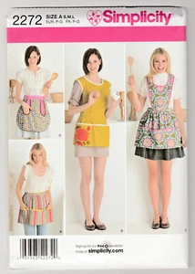 Simplicity Crafts 2272 Misses Vintage Style Aprons S-M-L Uncut Sewing Pattern - Picture 1 of 2