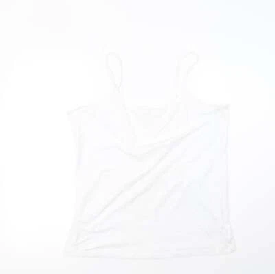 Peacocks Womens White Cotton Blend Basic Tank Size 22 Crew Neck - Image 1 of 4