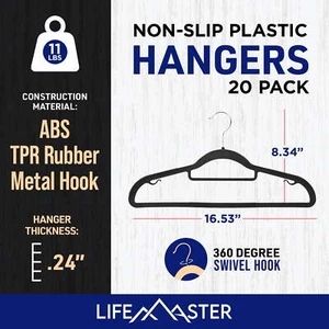 Dry Wet Clothes Hangers - Heavy Duty Coat Hanger Set with 360° Swivel Hook - Picture 1 of 5