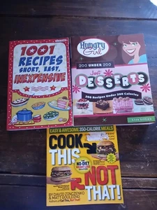 3 Cookbooks -inexpensive-low Calorie-cook This Not That Hungry Girl - Picture 1 of 15