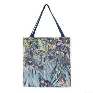 Iris Floral Reusable Grocery Bag Foldable Eco Friendly Shopping Tote - Picture 1 of 8
