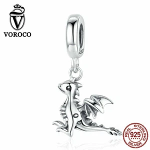 Voroco Pendant Bead 925 Sterling Silver Drogon Charm For Women Necklace Bracelet - Picture 1 of 6