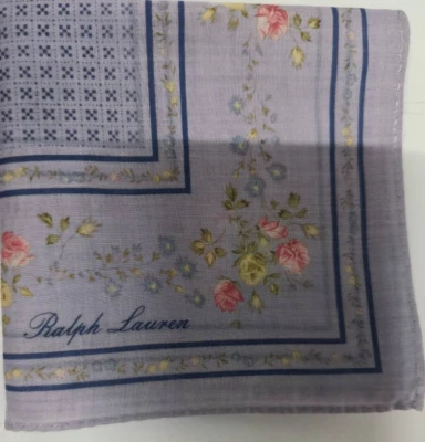 PAÑUELO VINTAGE ALGODÓN MORADO 18" Foto 1 de 2