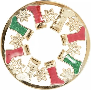 Strümpfe rot grün gold Chrom Illuma Deckel Glas Topper Yankee Candle Weihnachten - Bild 1 von 1