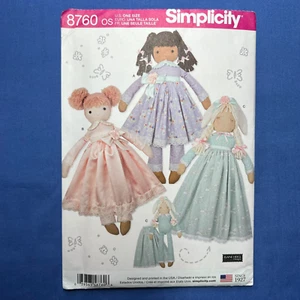 Simplicity Sewing Pattern 8760 25" Stuffed Dolls With Clothes FF UNCUT - Picture 1 of 2